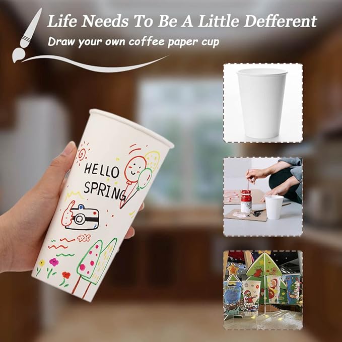 Lamosi 1000 Count 12 oz Paper Coffee Cups, Drinks - Image 5