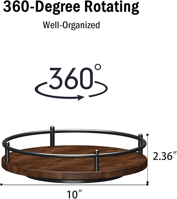 Lazy Susan Organizer：10 Inch Rotating Spice Rack Decor - Image 3
