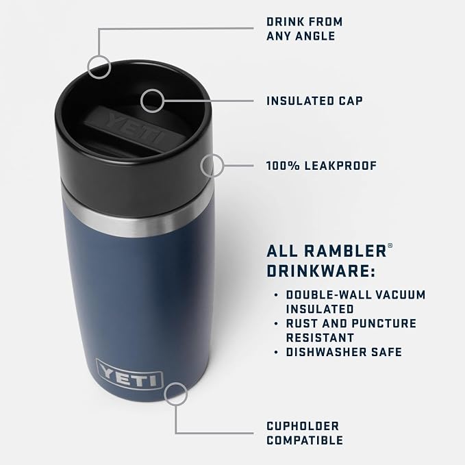 YETI Rambler 8 oz Travel Bottle, Stainless Steel, Vacuum Insulated - Image 2
