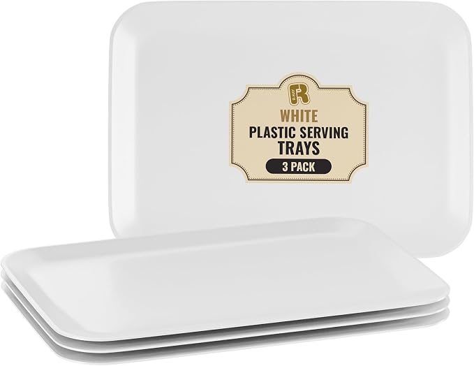R-kay 3 Pack White Plastic Serving Trays by R-KAY