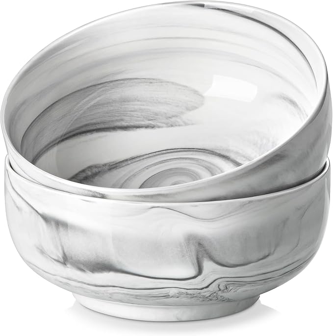 MALACASA Salad Soup Bowls Set of 2, 44 OZ Ceramic Bowls by MALACASA