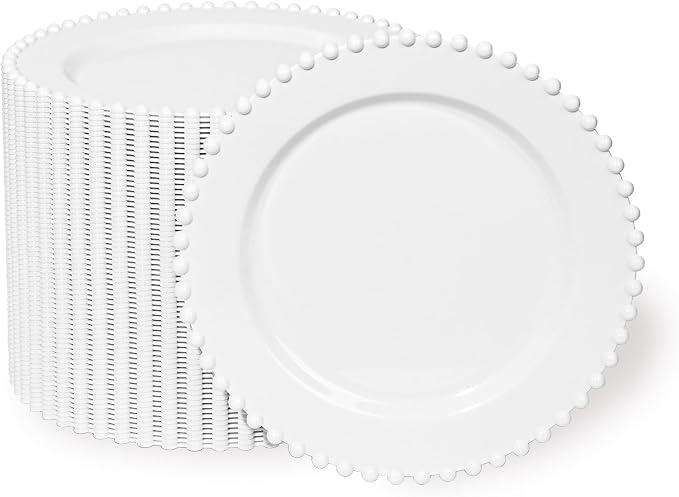 72 Pcs Party Plates Dessert Plate, 7 Inch White Plastic Plate Disposable | by FabulousParty