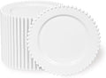 72 Pcs Party Plates Dessert Plate, 7 Inch White Plastic Plate Disposable | by FabulousParty