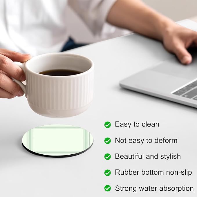 Sage Green Coasters Set of 4 Absorbent Coasters - Image 4
