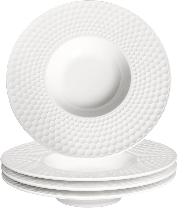 Creative home decor ceramic wide-rimmed soup bowls/plates, 10.5 oz pasta bowl by LIUWYHCF