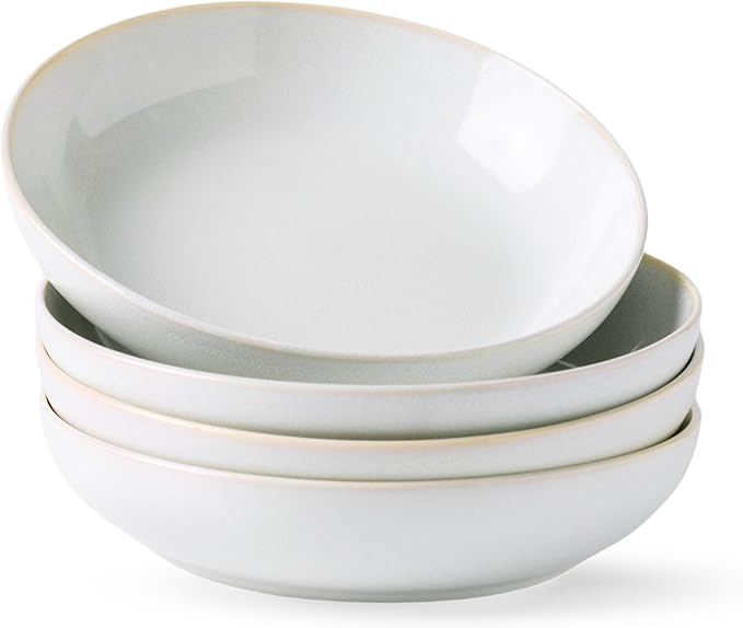 AmorArc 8.5'' Large Pasta Bowls, 36oz Stoneware Pasta Serving Bowls Set of 4 by AmorArc
