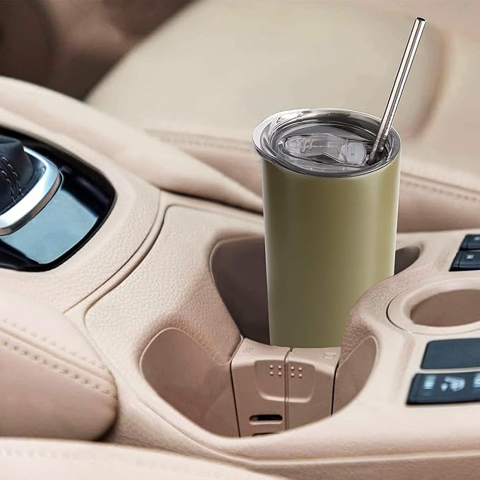Tumbler with Straw and Lid, Insulated Coffee Travel Mug Tumbler 20 oz Stainless - Image 6