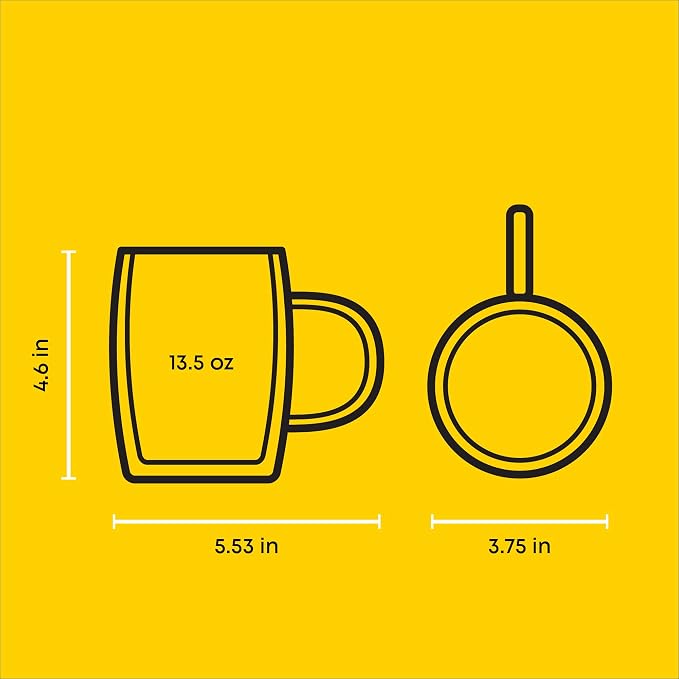 JoyJolt Double Wall Glasses 13.5-Ounce Insulated Mugs Double Walled Glass Cups - Image 2