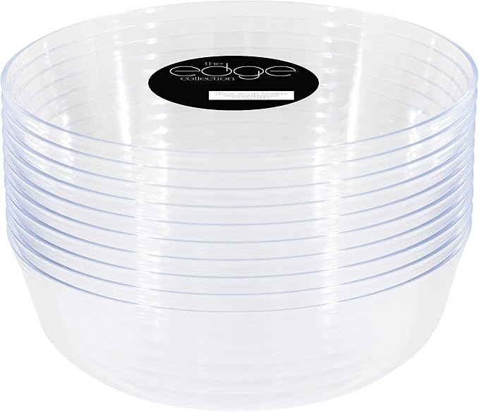 Edge Collection Clear Plastic Party Bowls Premium heavyweight Elegant - Image 4