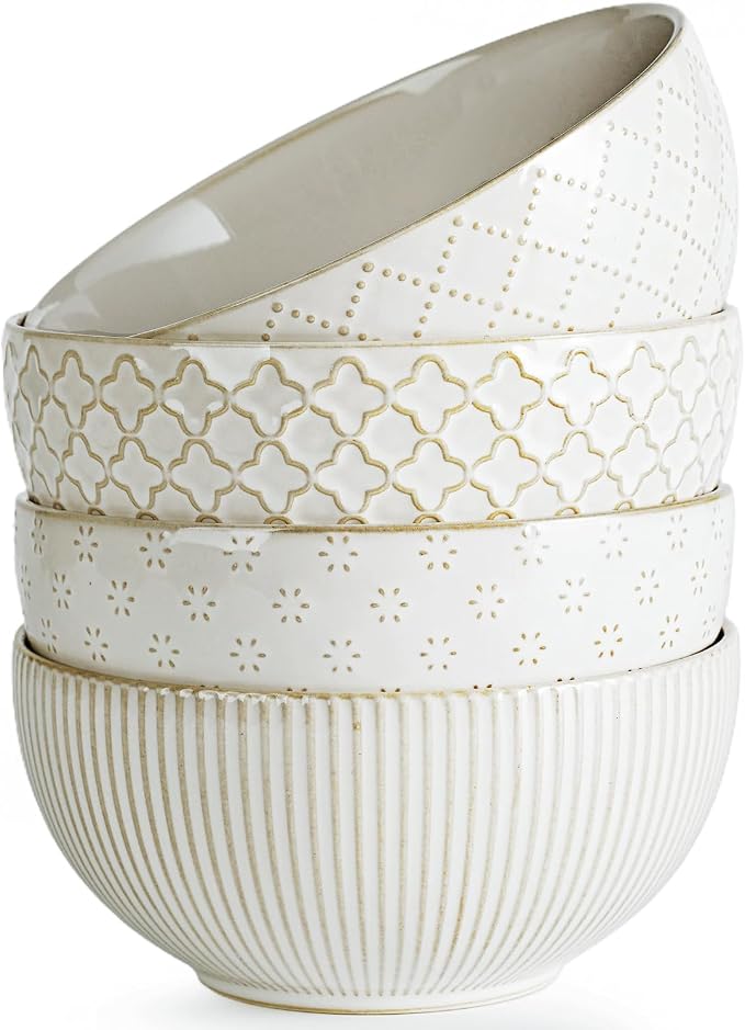 getstar Ceramic Soup Bowls, Big Cereal Bowl Set of 4 by Getstar