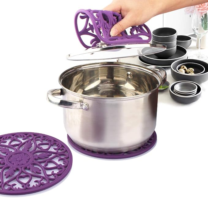 ME.FAN Trivets for Dishes/Pots/Pans, Flexible/Durable/Non Slip Hot Pads to - Image 7
