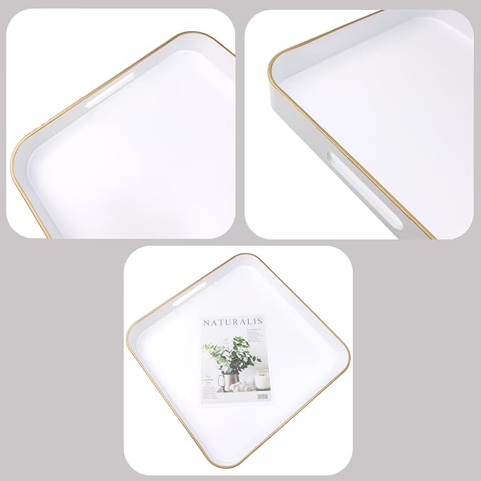 White Square Decorative Tray - Image 5