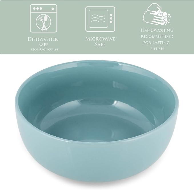 Elanze Designs Bistro Glossy Ceramic 8.5 inch Large Serving Bowls Set of 2 - Image 2