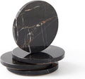 Natural Marble Coaster Set of 4.Round Drinks Coasters, Non-Ceramic/Non-Resin | by STAVORAE