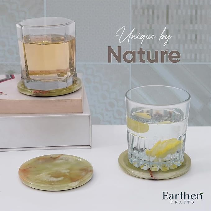 Green Onyx Marble Coasters Set of 6 - Image 5