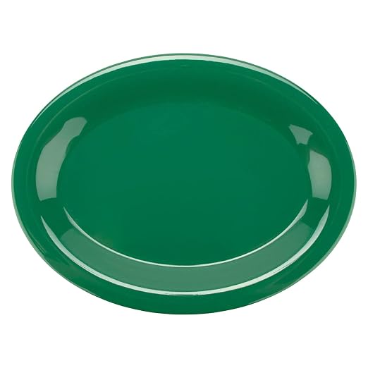 GET 12" x 9" Green Oval Melamine Dinner Plate | Dishwasher safe, Shatterproof - Image 2