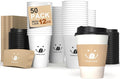 Coffee Cups with Lids and Sleeves, 12 Ounce 50 pack To Go Coffee Cups with Lids by COOLCAP