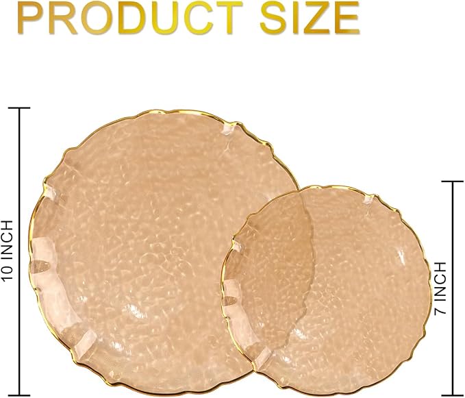 bUCLA 40PCS Brown Plastic Plates - Image 2