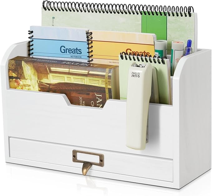 Flexzion Wood Desk Organizer, 3-Tier Mail Organizer by Flexzion