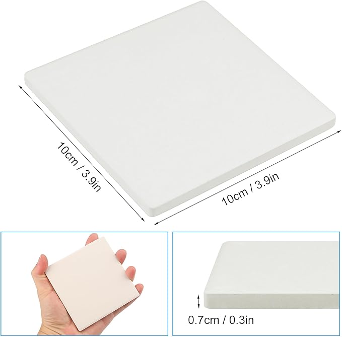 50 Pieces 4 Inch Blank Ceramic Coasters, Unglazed Ceramic Tiles Coasters - Image 2