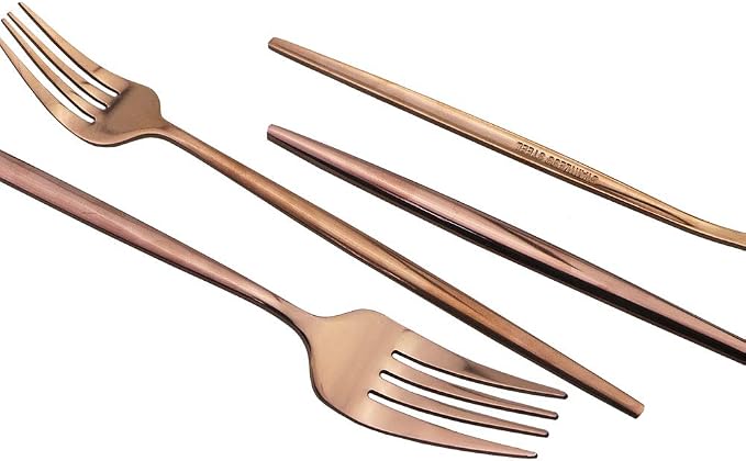 Rose Gold Silverware Set, JASHII 30-Piece Stainless Steel Flatware Cutlery Set - Image 4