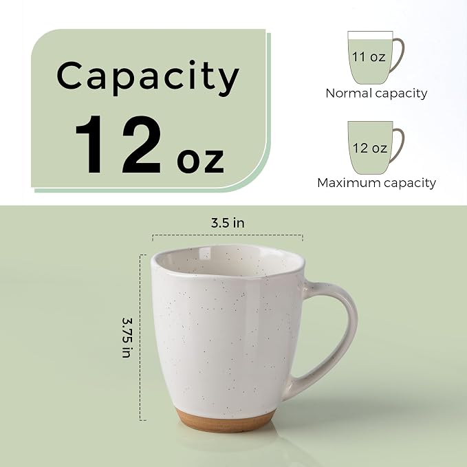 AmorArc 12oz Coffee Mugs, Ceramic Coffee Mugs set of 4 - Image 2