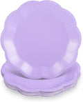 NatNarr 30 Pcs Light Purple Paper Plates, 7 Inch Scalloped Lavender Plates | by NatNarr