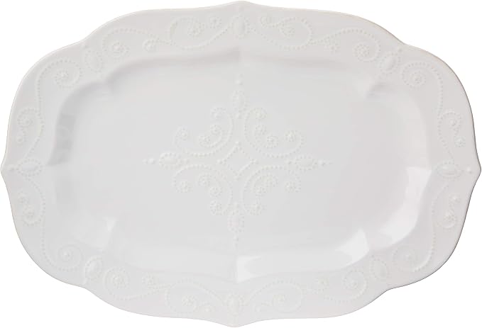 Lenox French Perle White Large Stoneware Serving Platter | dishwasher safe by Lenox