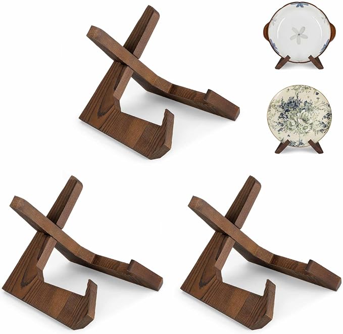 ANBOXIT Bowl Stands for Display, 6.5 Inch Plate Holder, Wooden Easel | Frame by ANBOXIT