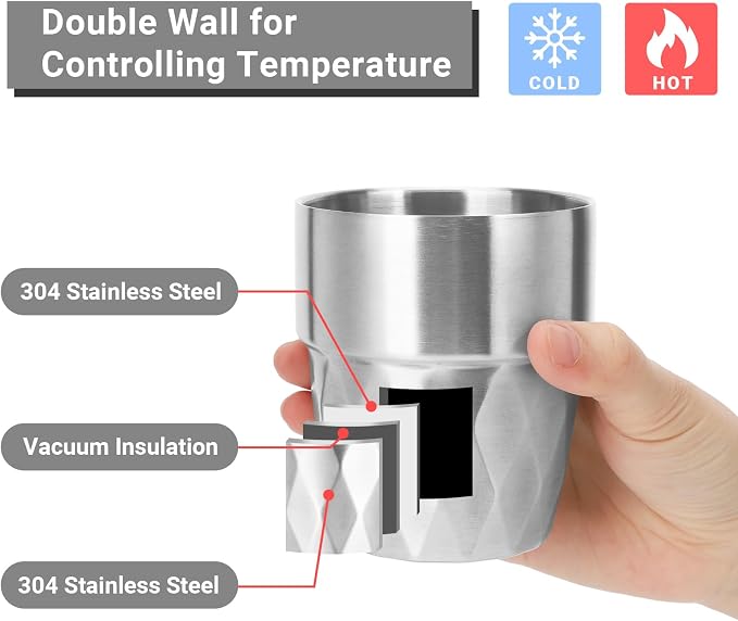 Metal Glasses, 10 oz Insulated Tumbler, 8 Pack Double Wall Unbreakable - Image 3