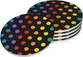 Colorful Polka Dots Coasters Set of 4, Absorbent Ceramic Drink Coasters Cup Mat by Unknown