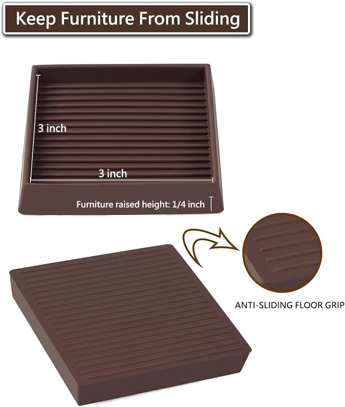 Jayen Non Slip Furniture Caster Cups Coasters Pads - Image 6