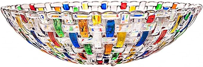 MAGCOLOR Hand Painted Colorful Woven Glass Crystal Salad & Fruit Bowl Decoration by MAGCOLOR