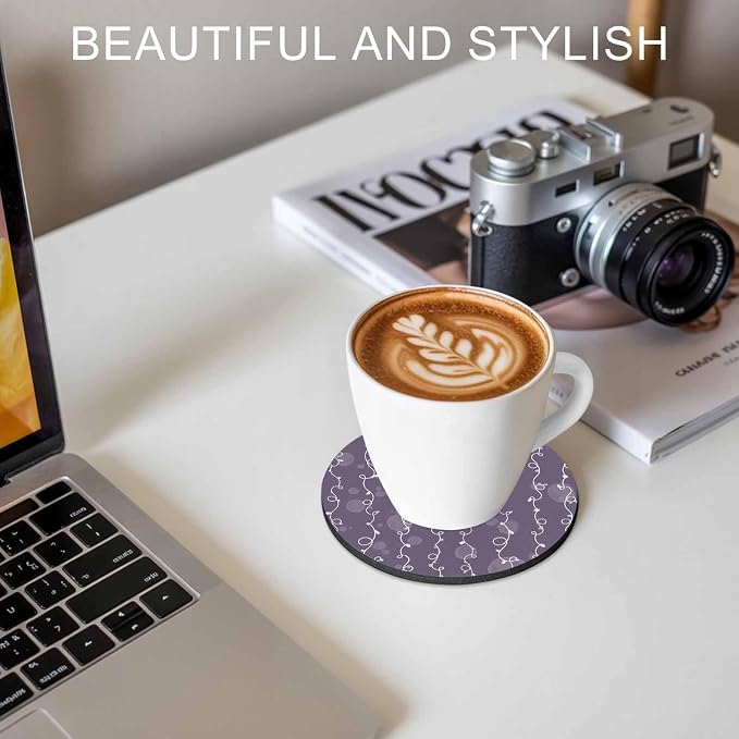 Vintage Lines Coasters Set of 6, Non-Slip Cup Coaster Mat - Image 7