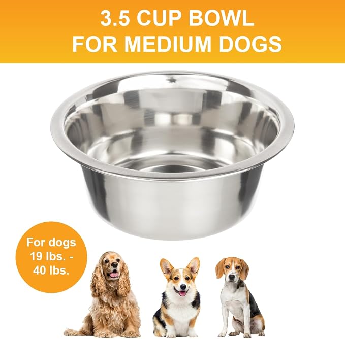 Neater Pet Brands 3.5 Cup Stainless Steel Dog Bowls, Dog Food Bowl & Water Bowl - Image 2