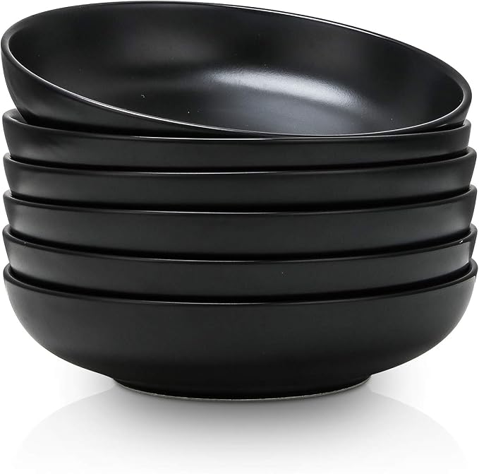 Selamica Ceramic 7.8 inch pasta bowls, 26 Ounce large serving porcelain salad by Selamica