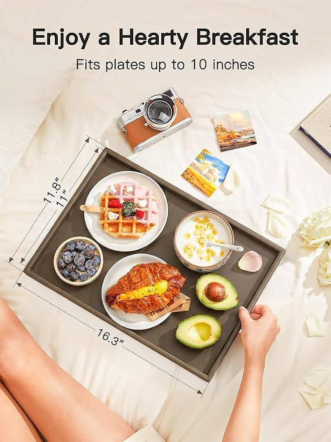 Bamboo Bed Tray Table with Foldable Legs, Breakfast Tray - Image 4