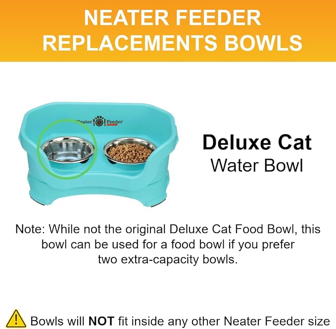 Neater Pet Brands 1.5 Cup Shallow Stainless Steel Cat Bowls, Metal Cat Dishes - Image 4