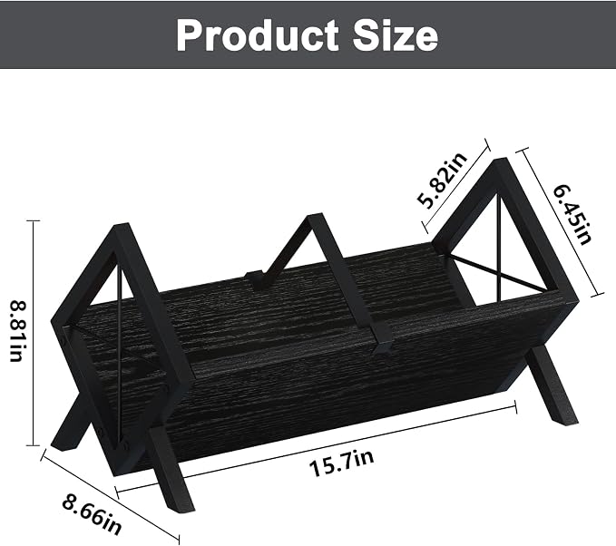 YINMIT Wood Desktop Bookshelf Organizer, Slanted Tabletop Bookshelf | Small - Image 3