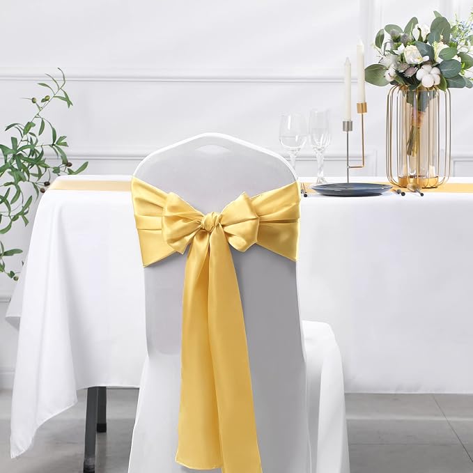 SiinvdaBZX 4 Pcs Gold Satin Table Runner 12 x 108 inches Long | Bright Smooth - Image 6