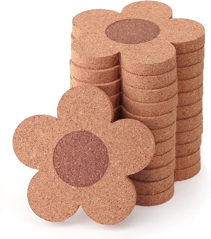 12PCS 3/8" Thick Cork Coasters for Drinks, Absorbent and Reusable Coaster Set by leean