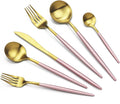 JASHII Luxury 18/10 Pink Handle Flatware Gold Silverware Set 304 Stainless by JASHII
