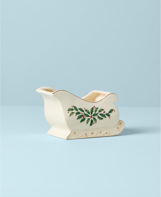 Lenox Holiday Sleigh Christmas Candy Dish and Bowl | porcelain, chip resistant - Image 3