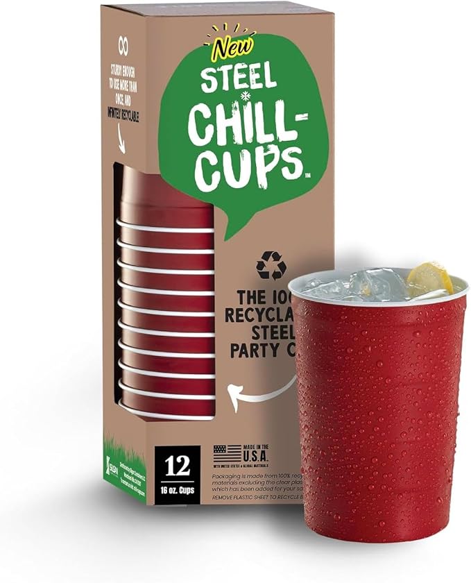 Steel Chill Cups 16 oz. Durable & Reusable Party Cups by SteelChillCups