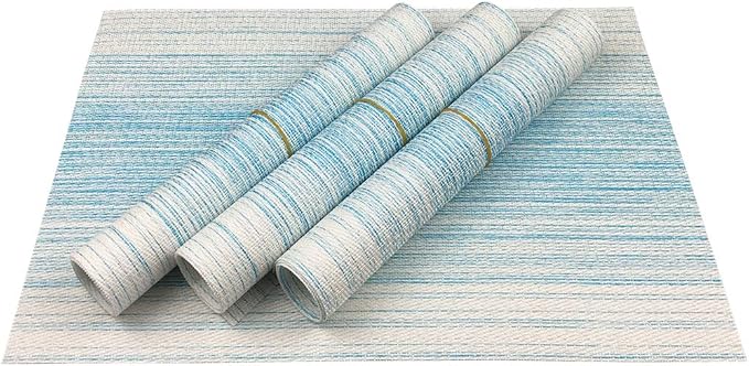 Placemat, Blending Color Durable Woven Vinyl Placemat Washable Heat-Resistant - Image 2