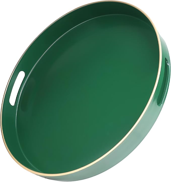 Green Round Decorative Tray - Image 6