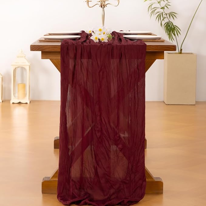 Cheesecloth Table Runner Summer Boho Wedding Birthday Party Home Decor | - Image 5