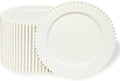 72 Pcs Party Plates Dinner Plate, 10 Inch Ivory Plastic Plate Disposable | by FabulousParty