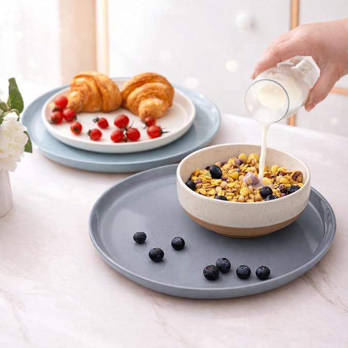 AmorArc Dinnerware Sets for 4, 12 Pieces Ceramic Plates and Bowls Set | Scratch - Image 6