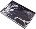Black Decorative Tray, Plastic Rectangle Serving Tray by MAONAME